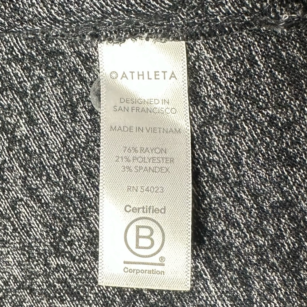ATHLETA Harmony Wrap Yoga Gray Slouch Open Front Hooded Cardigan Sweater Size XS - Picture 6 of 9